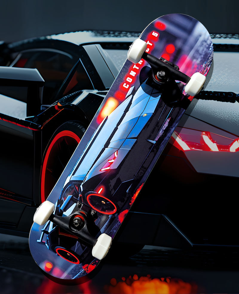 Contract 5 Skateboards - Black-Knight Komplett Skateboard