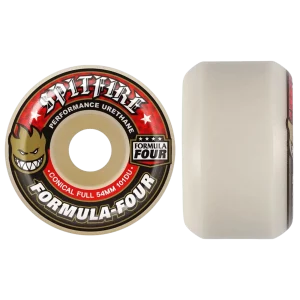 Spitfire Formula Four Conical Full Wheels (White/Red) 54mm 101A 4er Pack