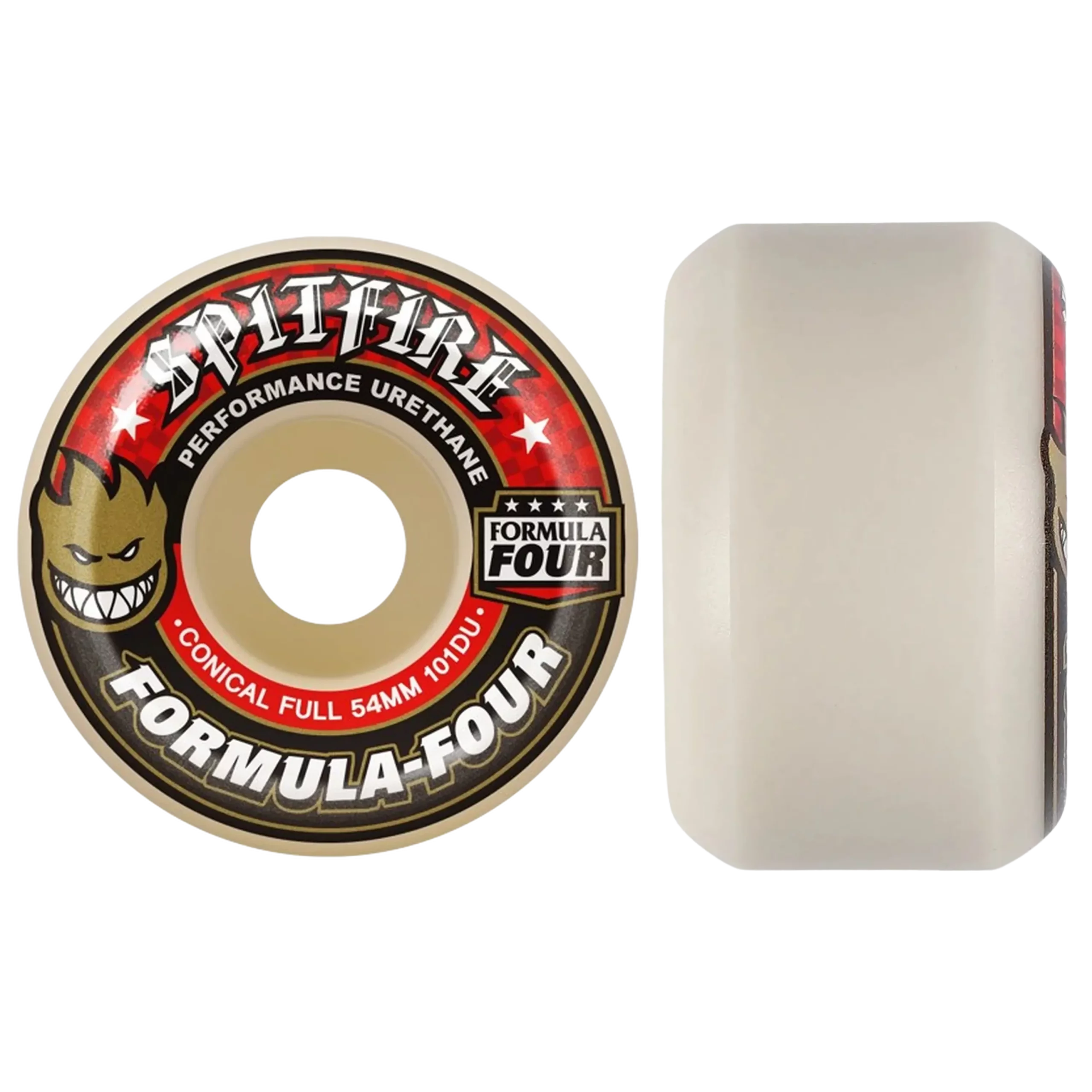 Spitfire Formula Four Conical Full Wheels (White/Red) 54mm 101A 4er Pack